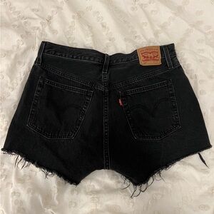 Black high waisted 501 Levi Cutoffs